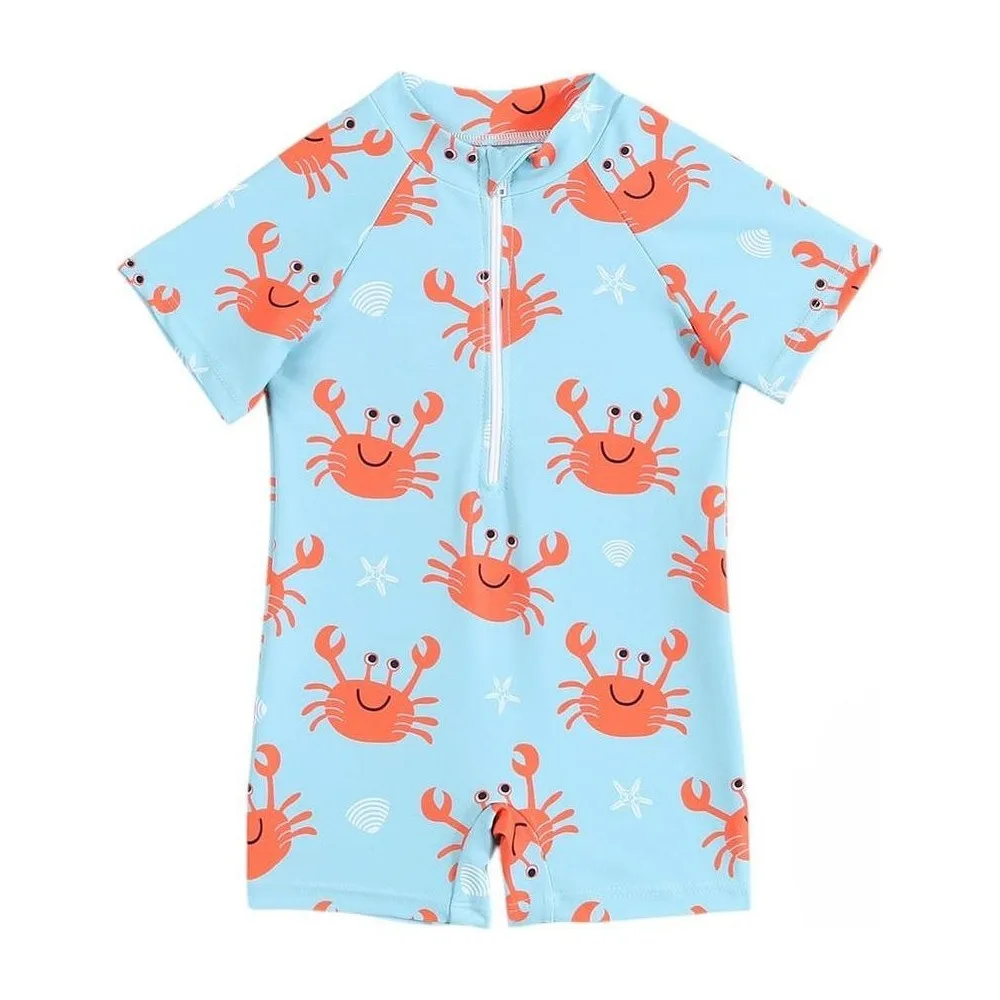 Traje de Baño Infantil Niño – Diseño Cangrejo con Protección Solar UV
