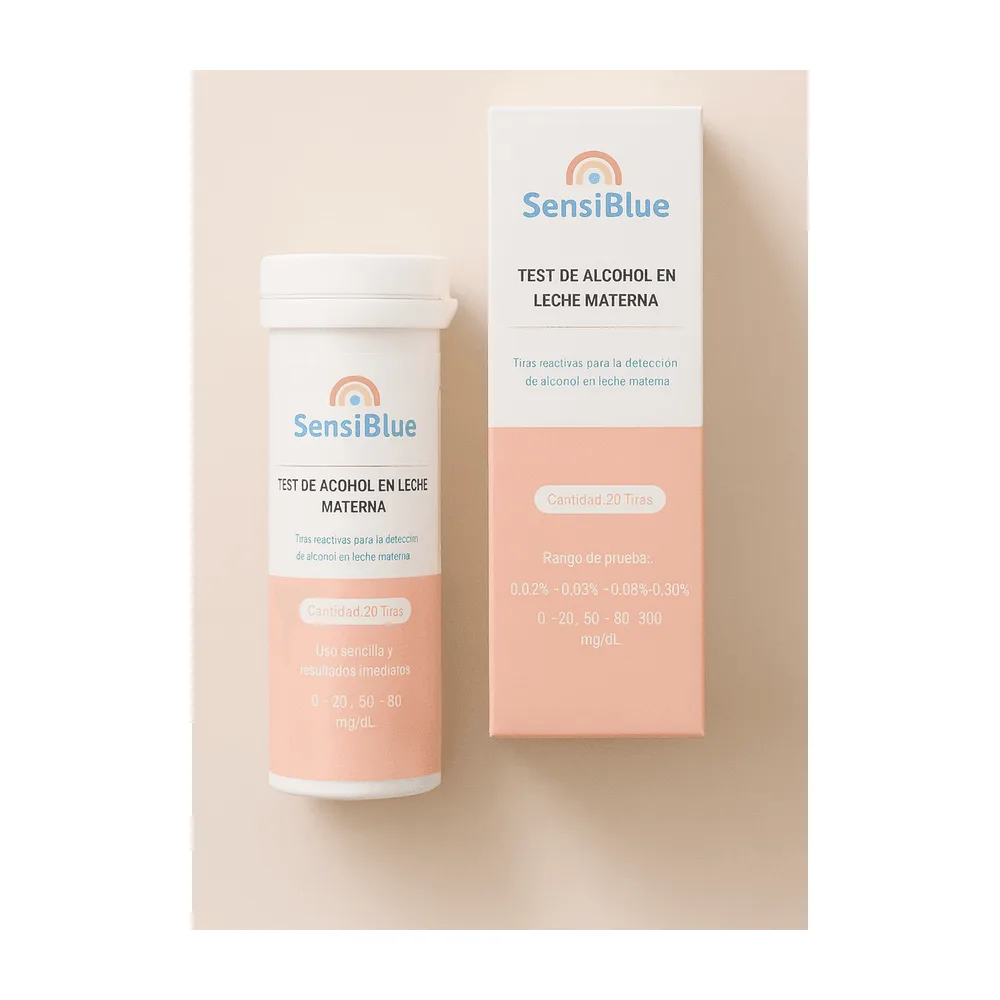 Test de Alcohol en Leche Materna SensiBlue | 20 Tiras Rápidas y Confiables