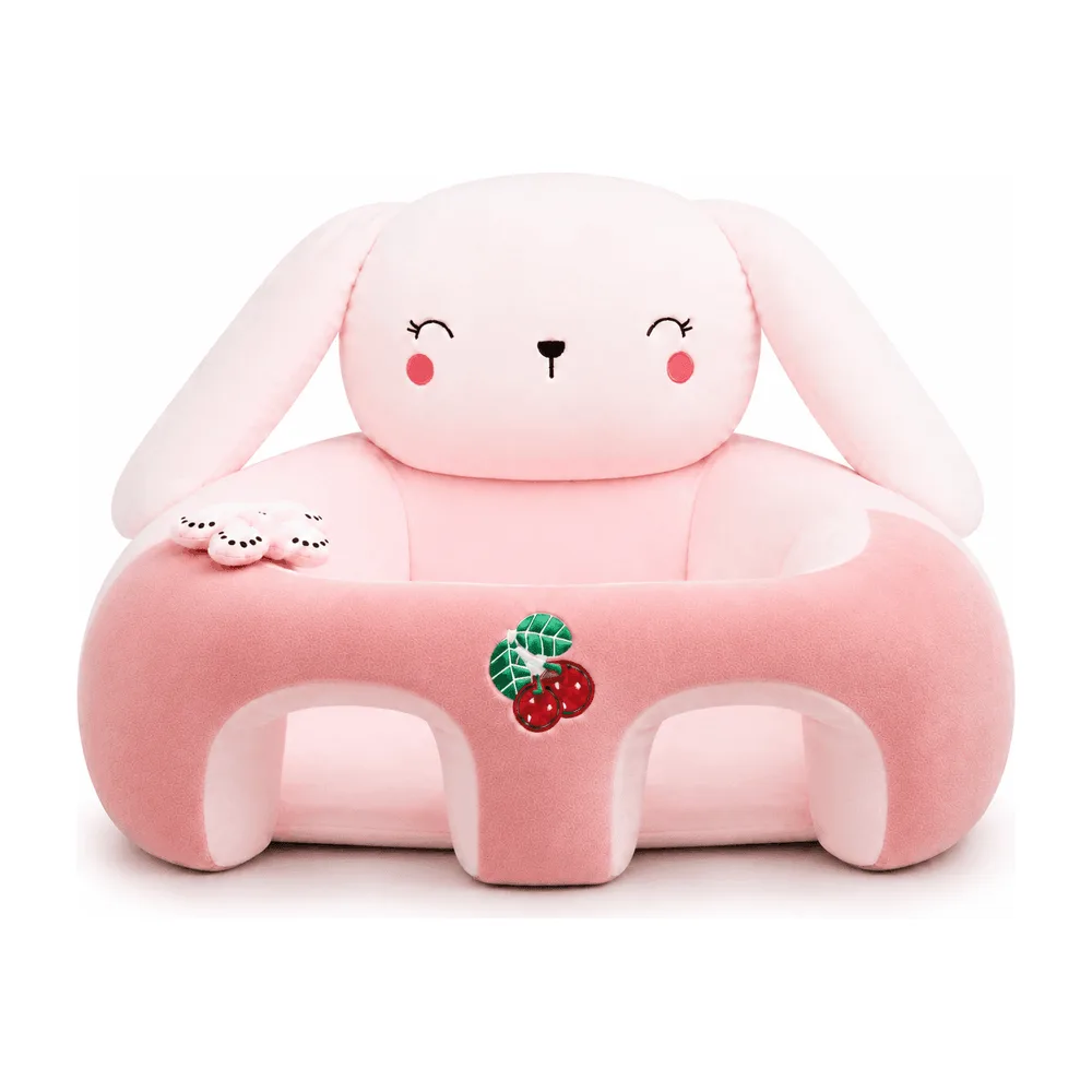 Sillón de Apoyo para Bebé Conejo Rosado | Cojín Asiento Infantil