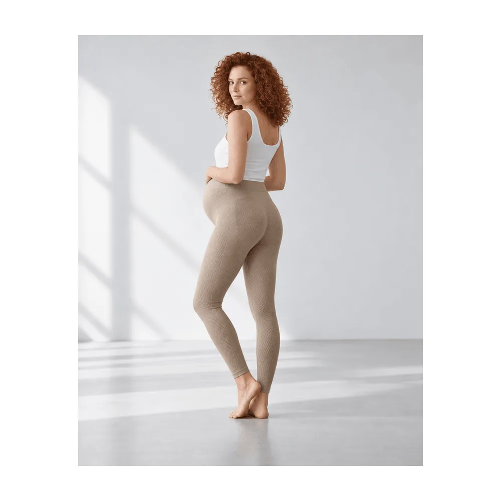 Calza Maternal con Panel Abdominal SensiBlue Beige — Foto 2