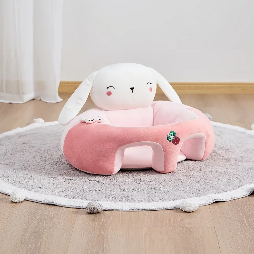 Sillón de Apoyo para Bebé Conejo Rosado | Cojín Asiento Infantil — Foto-1