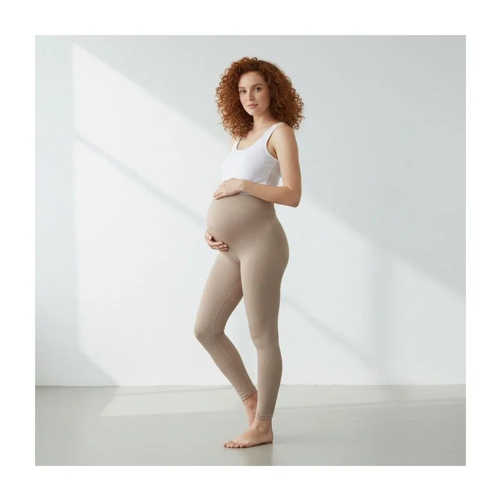 Calza Maternal con Panel Abdominal SensiBlue Beige